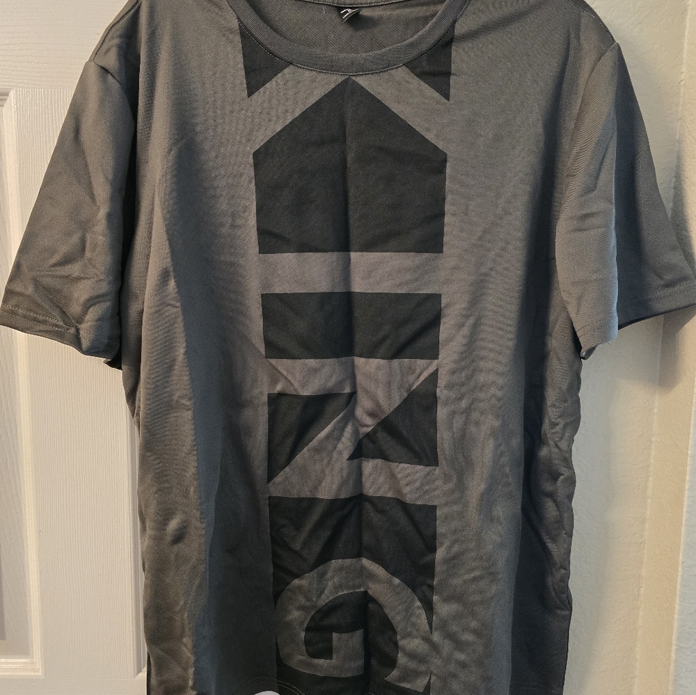 Gray and Black Graphic Men's Shirt